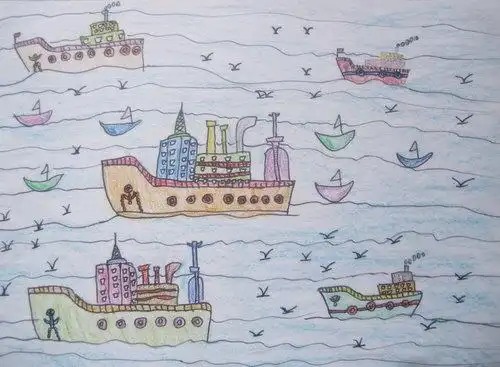 军舰.船/少儿绘画作品/儿童画/网络美术馆_中国少儿美术教育网