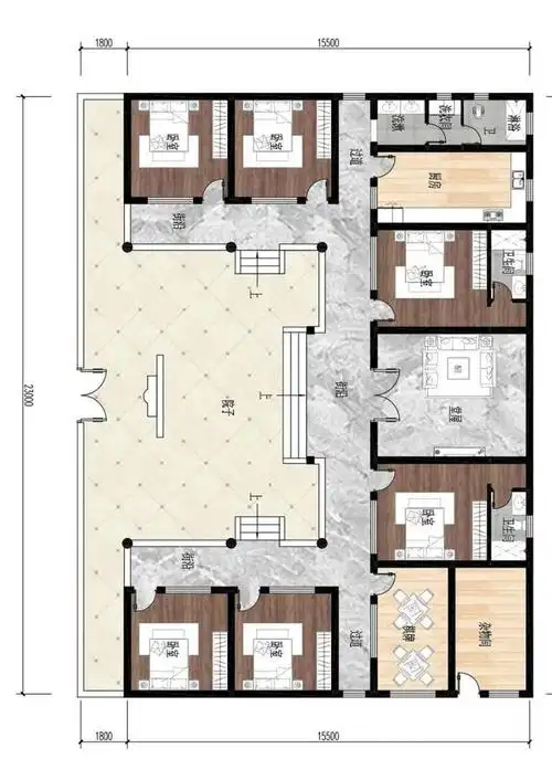 四川仪陇乡村中式三合院别墅农村自建房设计图纸带堂屋香火位
