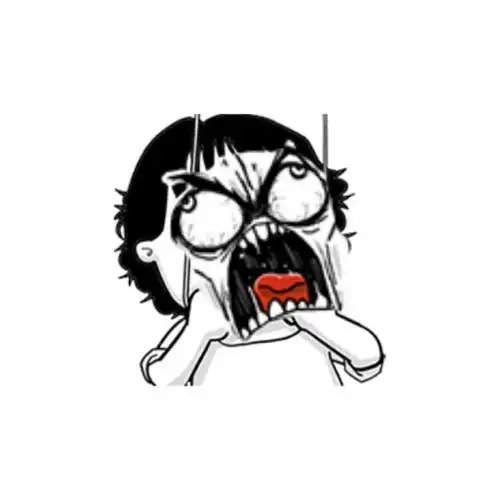 丑鬼白眼恐怖血盆大口gif动图_动态图_表情包下载_soogif