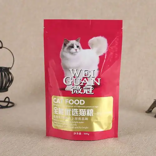 专业厂家生产定做自立自封口猫粮袋真空复合防潮包装袋