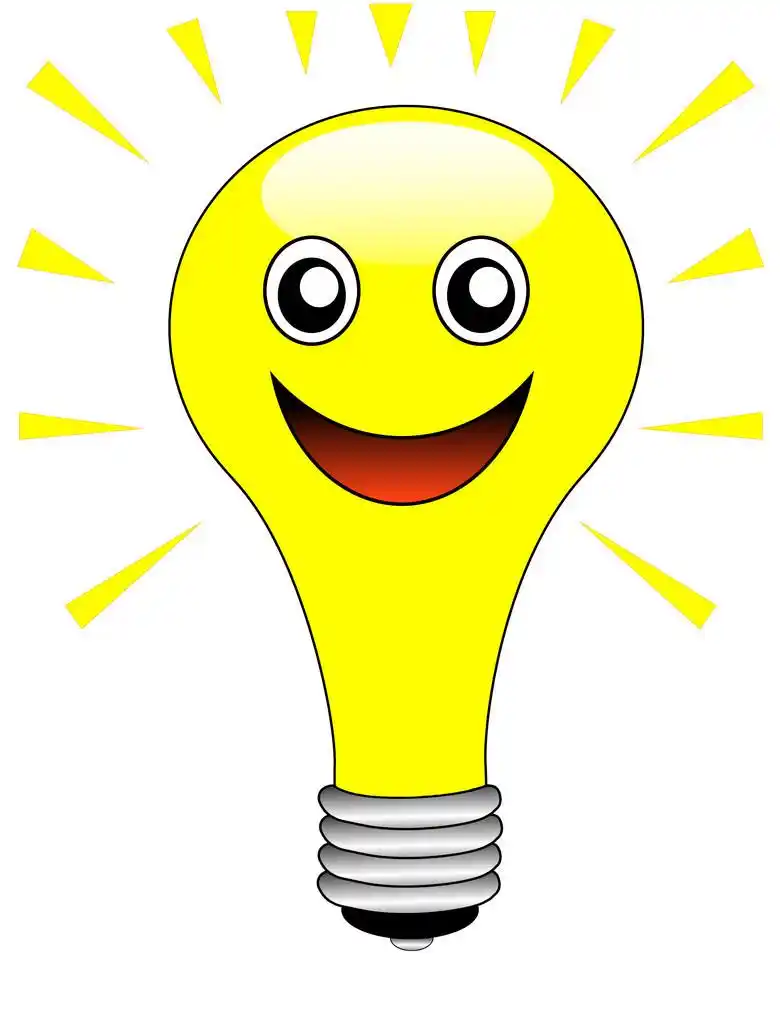 在白色背景上的黄色电光源灯泡