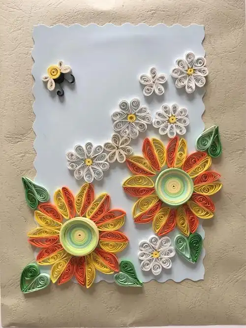 半立体衍纸作品:向日葵