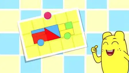 宝宝学形状 汽车拼图 七巧板拼公交车 儿童早教
