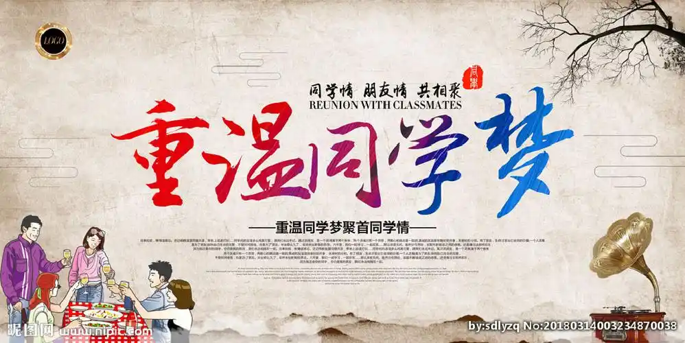 同学聚会同学会图片展板背景下载