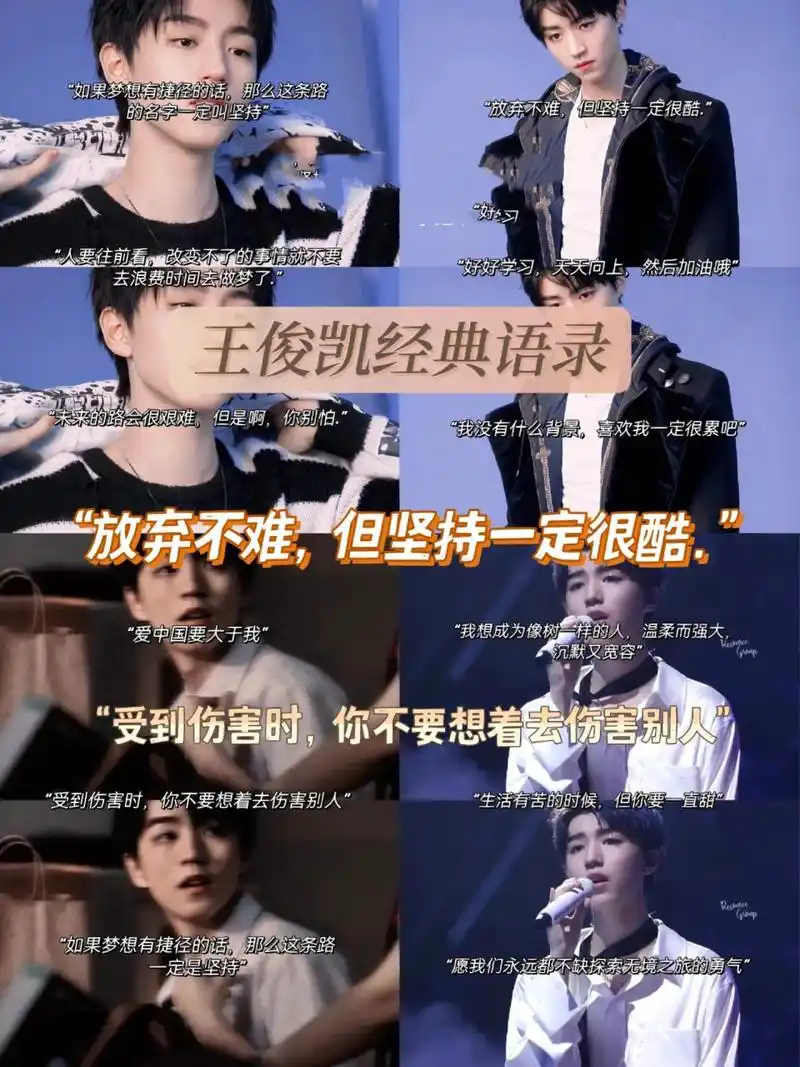 王俊凯经典语录 178 "如果梦想有捷径的话,那么这条路的名字一定叫