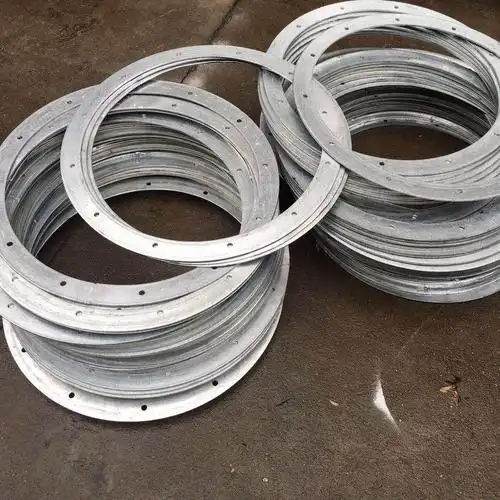 2mm镀锌冲压法兰风管连接风管大世界定制镀锌钢带圆风管法兰图片