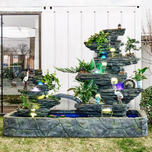 大型假山流水喷泉庭院装饰院子户外室内花园鱼池造景山水景观瀑布 a款