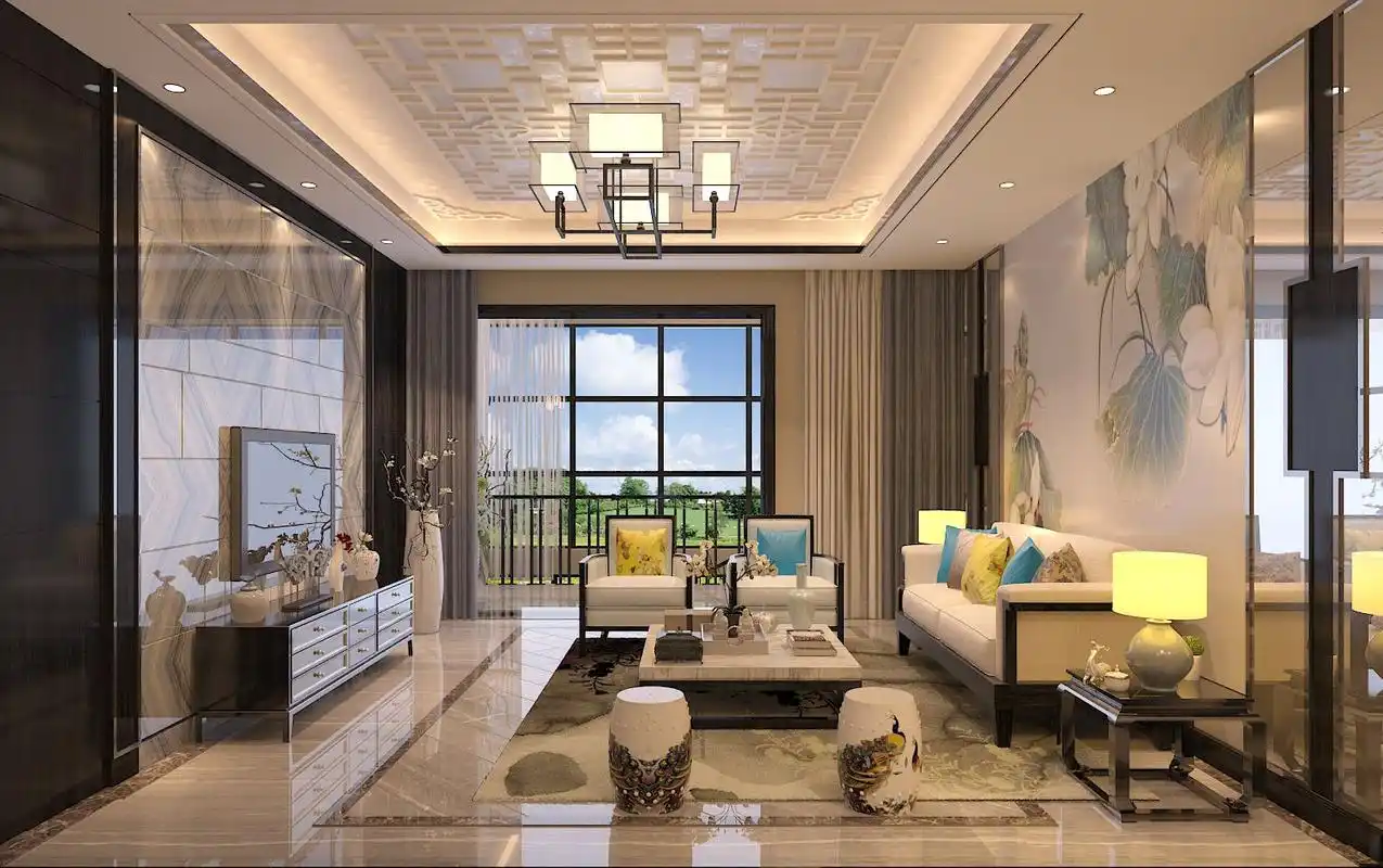 新中式风格跃层装修设计效果图 家装案例