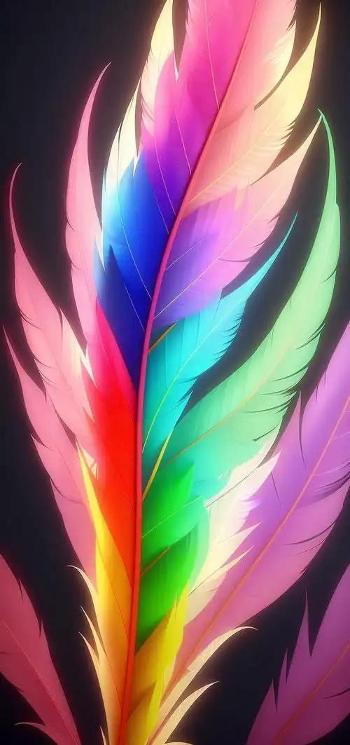ai绘画壁纸:多彩羽毛,高清艺术彩色,4k超清画质
