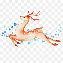 png下载psd卡通手绘一只可爱的兔子下载 png下载psd奔跑的梅花鹿手绘