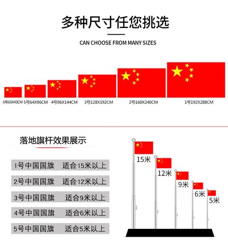 1号2号3号4号5号6号中国国旗五星红旗旗帜纳米防水各尺寸旗帜五角星旗