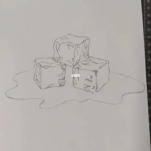 一个小时前刚刚临摹的冰块