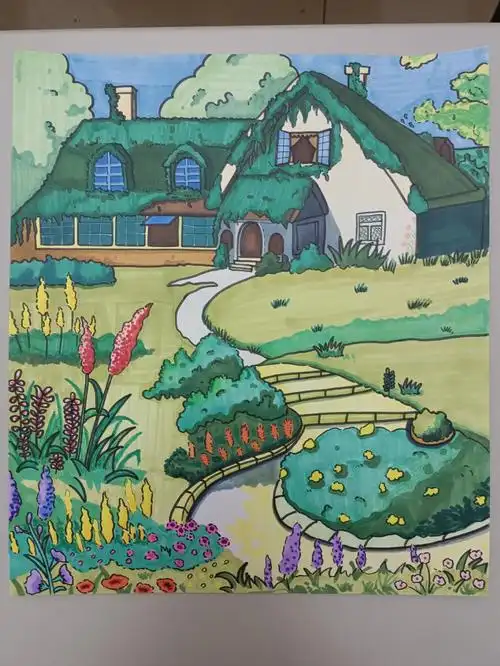 马克笔风景画临摹