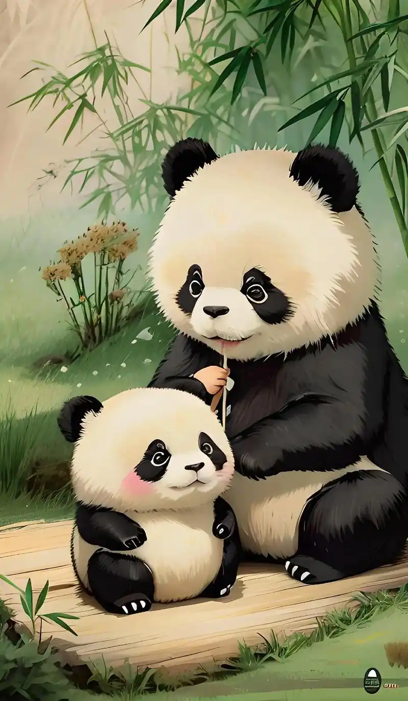 熊猫妈妈与熊猫宝宝好有爱呀#大熊猫 #关爱国宝大熊猫9494 - 抖音