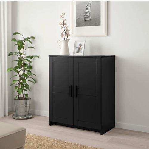 宜家家居 百灵 两开门储物柜餐边柜两隔板可调节黑色白色国内代购