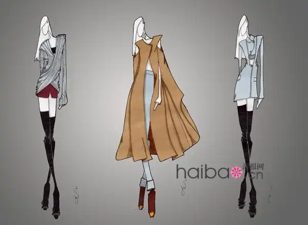 t台,服装设计,模特,时装,手稿,插画