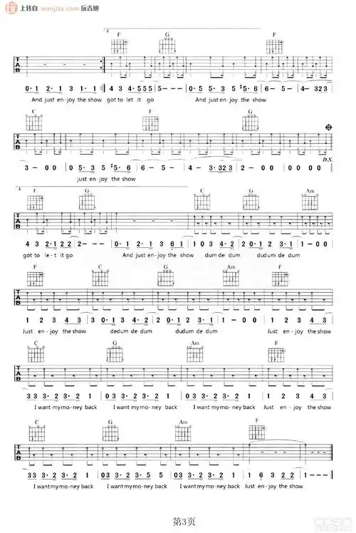 theshow吉他谱lenkac调原版六线谱吉他弹唱谱