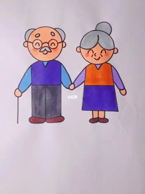 重阳节绘画  #爷爷奶奶简笔画