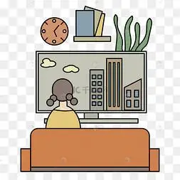 女孩沙发看电视