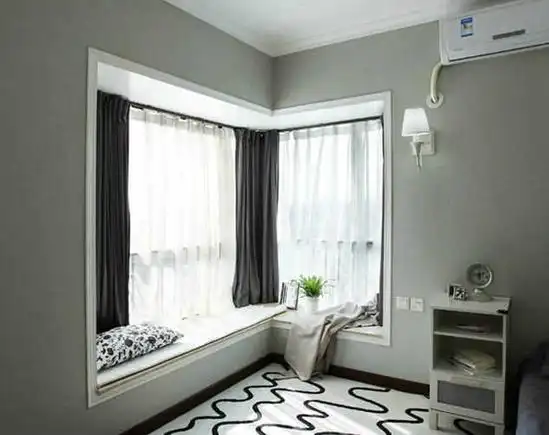 拐角飘窗窗帘效果图如何打造梦幻拐角飘窗