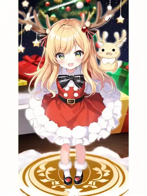 q版人物圣诞节女孩动漫二次元绘画人物