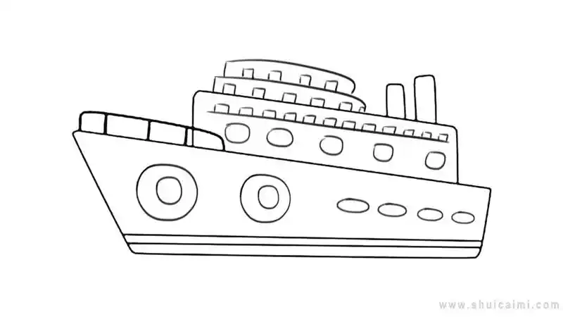 游轮简笔画怎么画游轮简笔画步骤