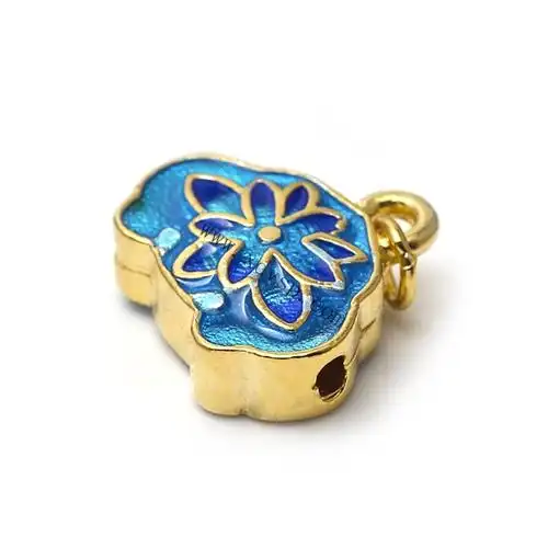 925银花形锁小吊坠度黄金,规格:14.8x14mm,孔径:1.