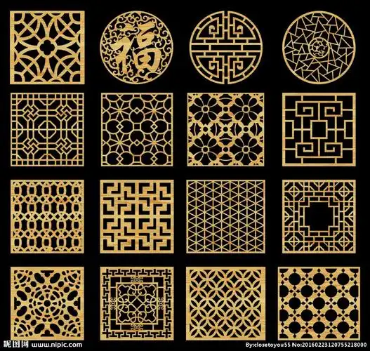 镂空雕花设计图__移门图案_底纹边框_设计图库_昵图网nipic.com