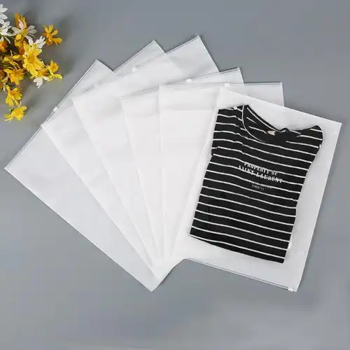 无纺布半透明服装拉链袋衣服包装袋t恤衬衫衣服打包袋pe自封袋子