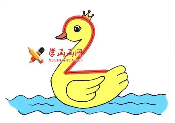 数字2画鸭子的简笔画