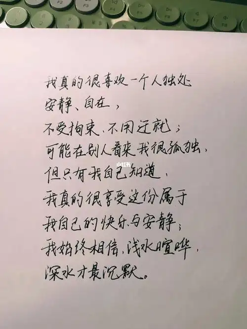 我真的很喜欢一个人独处_独处_练字_写字是一种生活_文化_书法