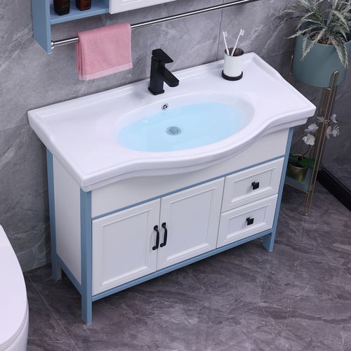 北欧轻奢洗手盆柜浴室柜组合现代简约卫生间洗漱台一体洗面盆卫浴