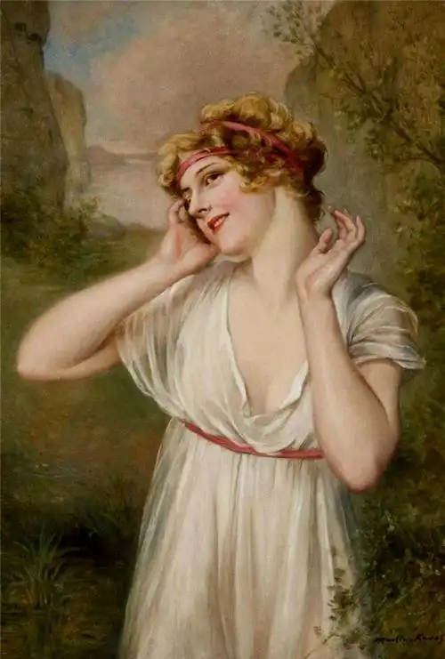 法国画家francoismartinkavel18611931女性肖像油画作品