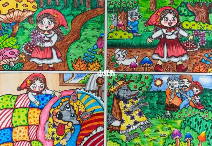 连环插画儿童绘本创意美术小红帽连环画