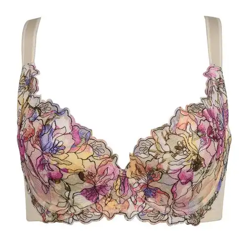 华歌尔wacoal 金标奢美 刺绣薄杯宽侧u背包容女士内衣文胸 wb3598