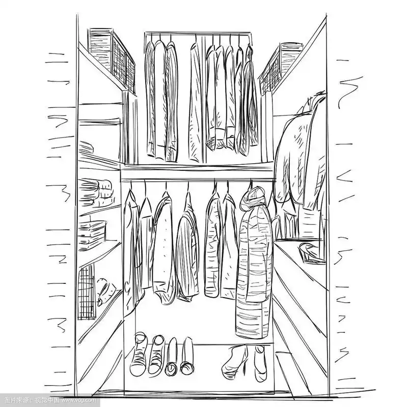 手绘衣柜示意图