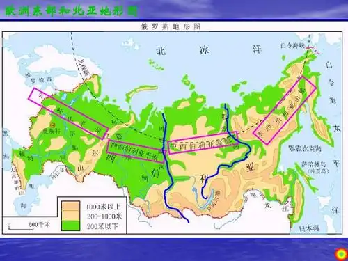 欧洲东部和北亚地形图