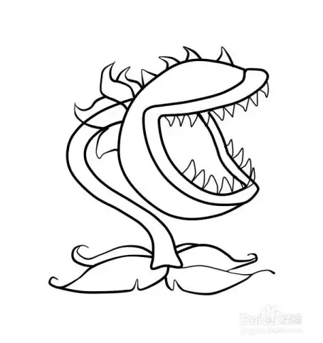 植物大战僵尸之大嘴花简笔画