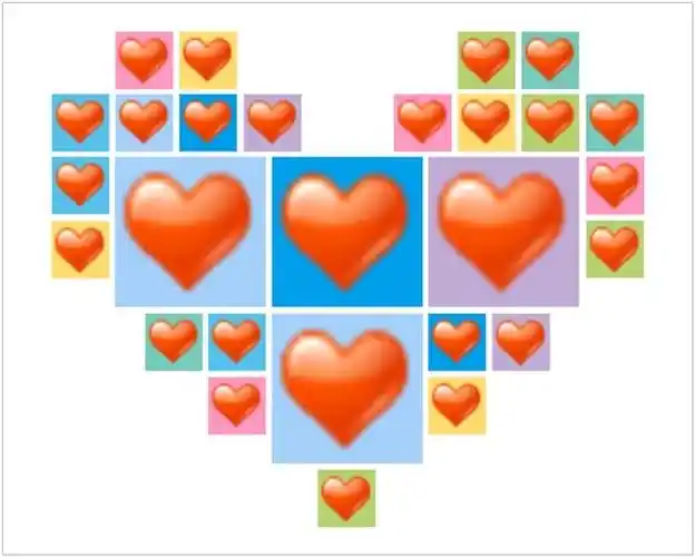 用qq表情(爱心)拼成一个大爱心 在线等?