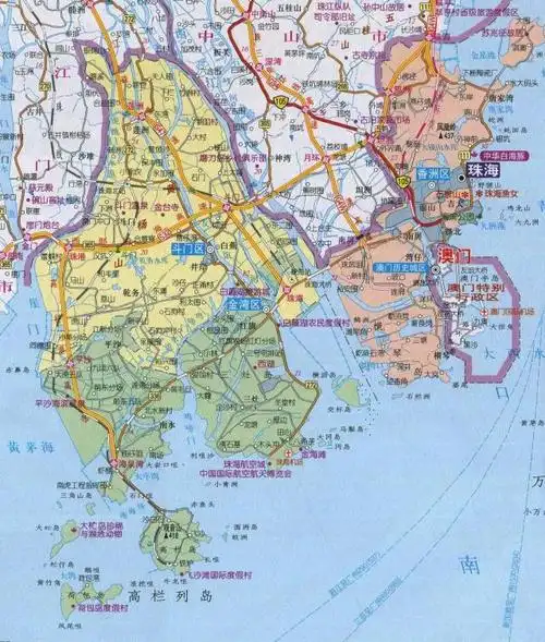 广东省珠海市的地图
