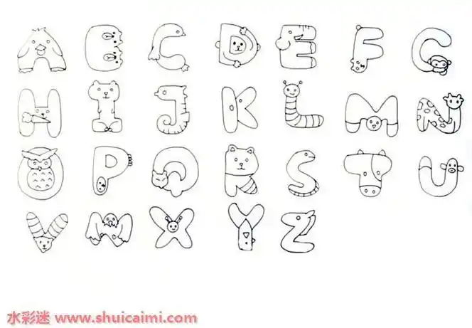 a字母的动物简笔画