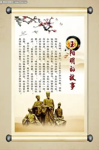 王阳明的故事名人介绍展板