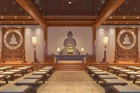 寺庙装修效果图赏析 寺院中式装修效果图组合欣赏
