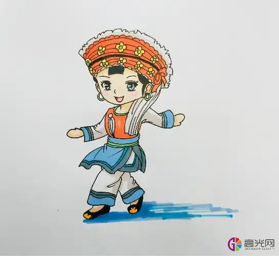 多姿多彩的民族服饰简笔画