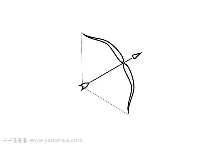 弓箭简笔画画法