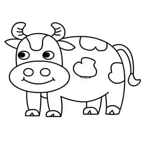 牛简笔画可爱简笔画牛的画法