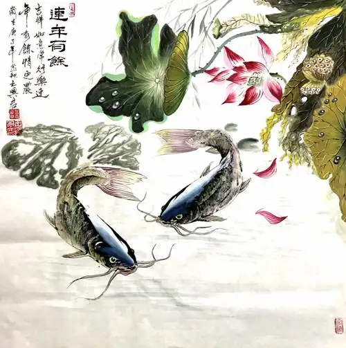 王兴君画家笔下的鱼,喜爱鱼画鱼近些年创作出近百幅各种鱼系列国画