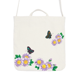 白色手绘帆布包图案