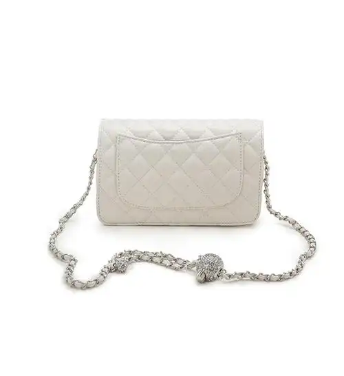 charliekellick品牌包包2021新款镶钻金球链条菱格包时尚百搭斜挎包