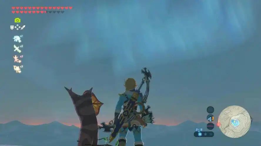 一些海布拉山顶极光